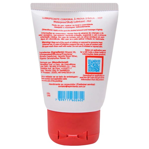 LUBRIFICANTE SILICONADO  - AQUA  SILICON - HOT  - 30GR - LA PIMIENTA