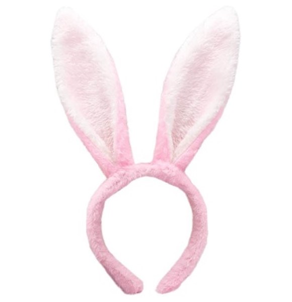 ORELHA COELHINHA - ROSA COM BRANCO
