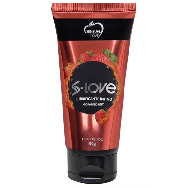 LUBRIFICANTE - S-LOVE - MORANGO HOT PLUS - 60G