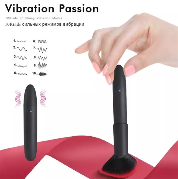 VIBRADOR EM FORMATO DE BLUSH - RECARREGAVEL - PRETO