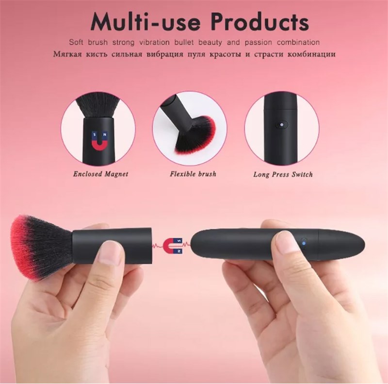 VIBRADOR EM FORMATO DE BLUSH - RECARREGAVEL - PRETO