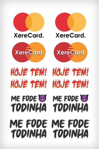 CARTELA DE TATUAGEM TEMPORÁRIA 15X10 - XERECARD