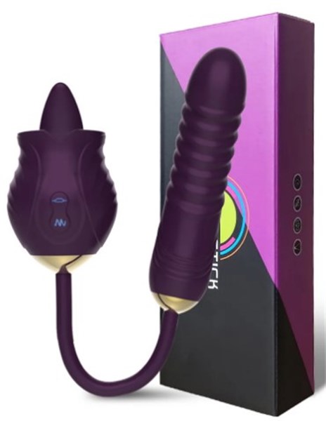 VIBRADOR - RECARREGÁVEL - FLOWER LINGUA E VIBRO - ROXO