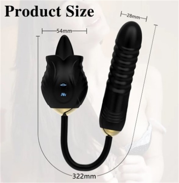 VIBRADOR - RECARREGÁVEL - FLOWER LINGUA E VIBRO - PRETO