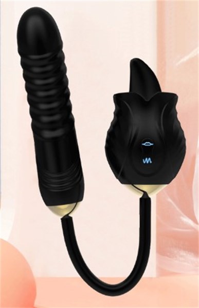 VIBRADOR - RECARREGÁVEL - FLOWER LINGUA E VIBRO - PRETO