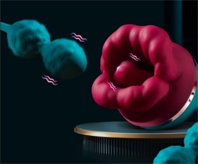 VIBRADOR - RECARREGÁVEL - FLOWER, LINGUA, VIBRO - VERDE/ROSA