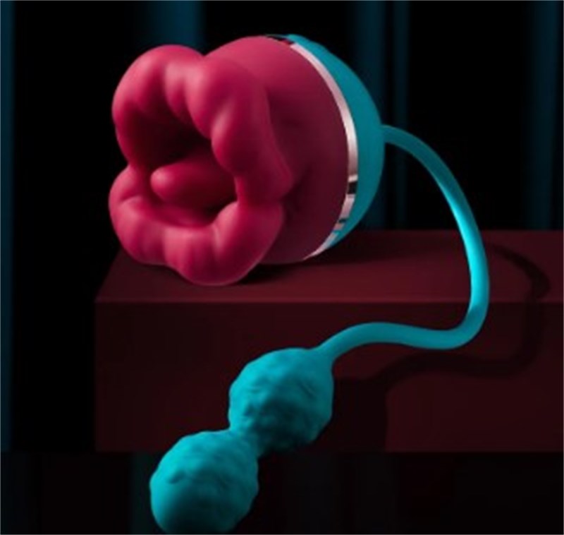 VIBRADOR - RECARREGÁVEL - FLOWER, LINGUA, VIBRO - VERDE/ROSA