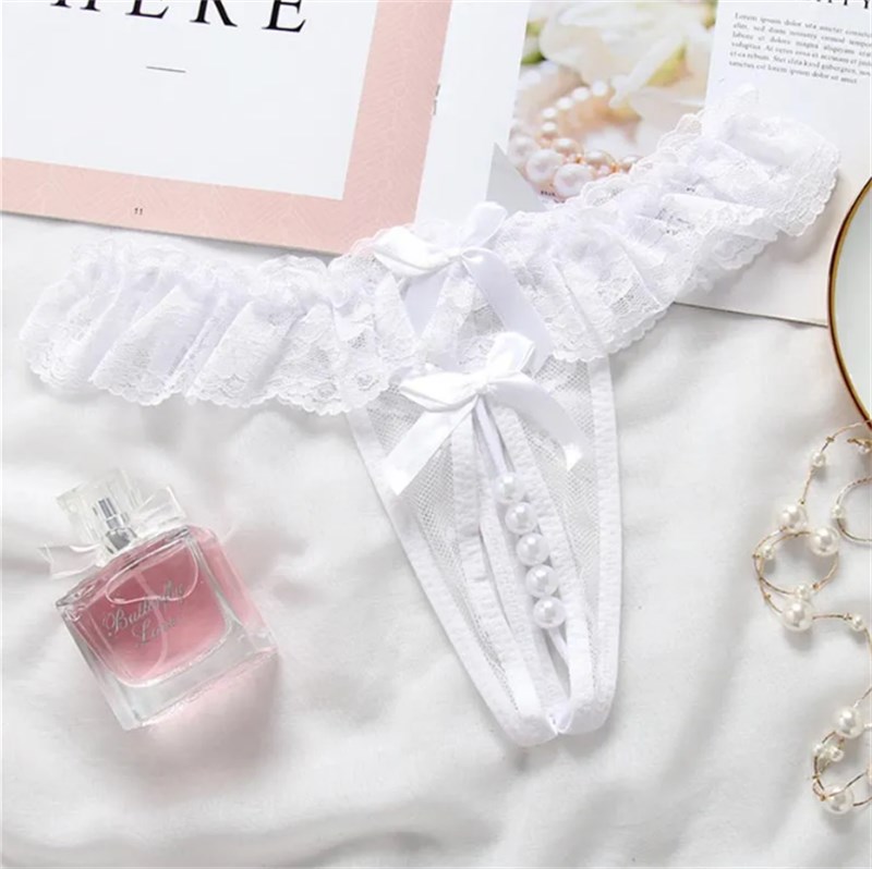 CALCINHA - FIO - PEROLA FRONTAL - UN - BRANCO