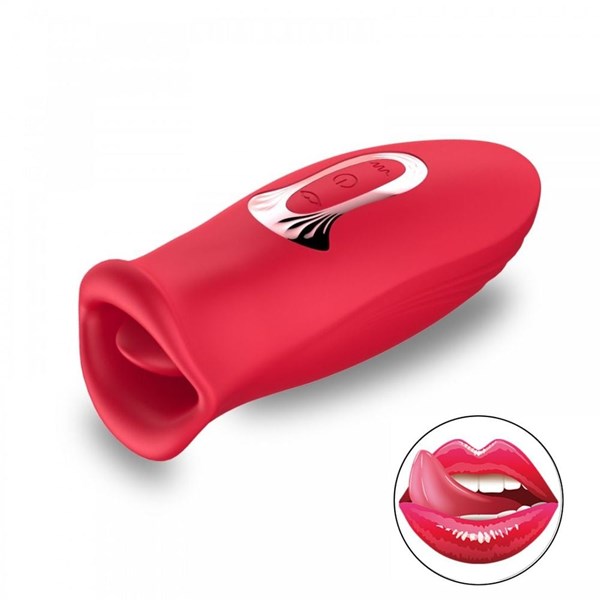 VIBRADOR - SIMULADOR DE SEXO ORAL - FORMATO DE BOCA - VERMELHO