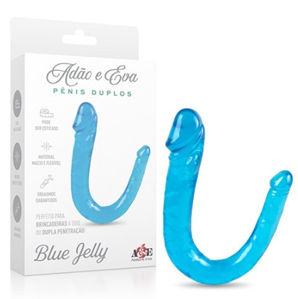 PROTESE DUPLA - 15,5X3X2CM - JELLY - AZUL