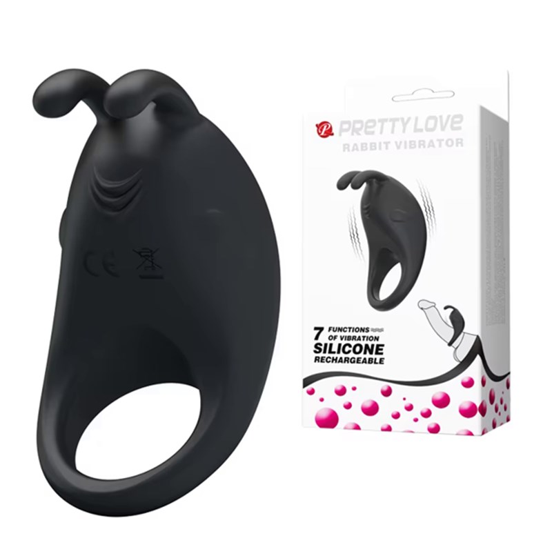 ANEL PENIANO - VIBRO - RABBIT VIBRATOR - PRETO