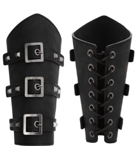 HARNESS MASCULINO - OMBRO MEDIEVAL + BRACELETES + CINTO - PRETO