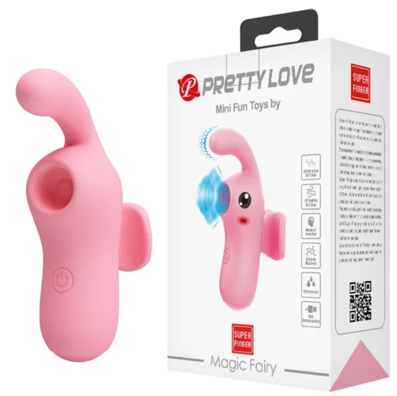 VIBRADOR DE DEDO COM SUCÇÃO - MAGIC FAIRY - PRETTY LOVE