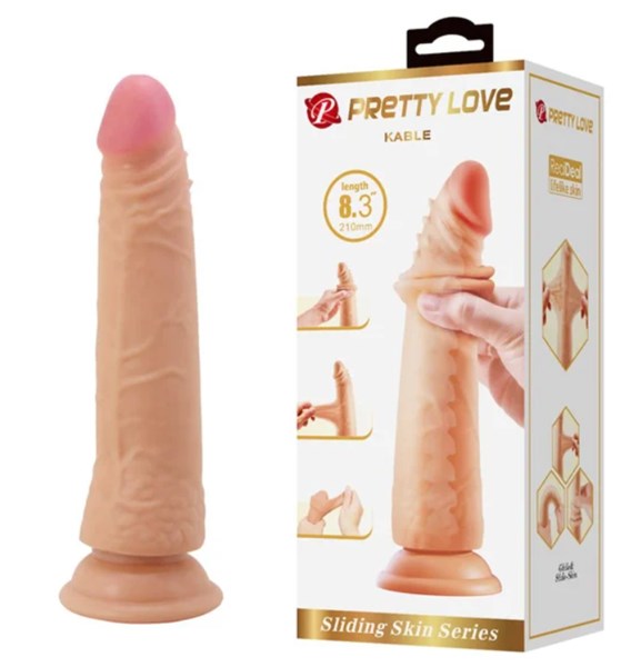 PROTESE MASTURBADORA COM ESCROTO - KABLE- 21X3,7CM - BEGE