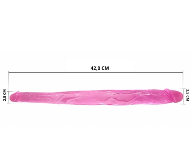 PROTESE DUPLA - FERRADURA - 42×3,5×2,5CM - JELLY - ROSA