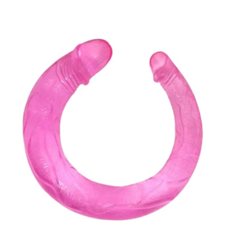 PROTESE DUPLA - FERRADURA - 42×3,5×2,5CM - JELLY - ROSA