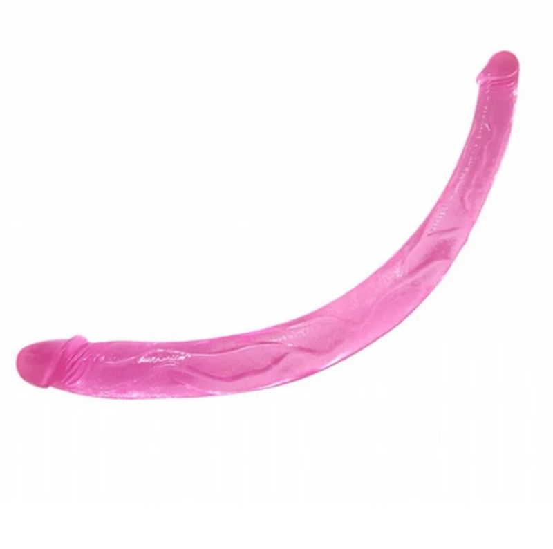 PROTESE DUPLA - FERRADURA - 42×3,5×2,5CM - JELLY - ROSA