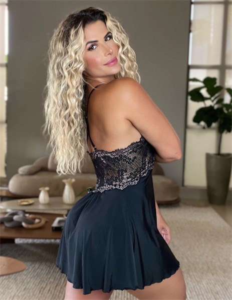 CAMISOLA - THAMY - PRETO/DOURADO