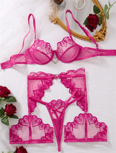 CONJ MEIA TAÇA COM CINTA LIGA - SWEET PASSION - PINK