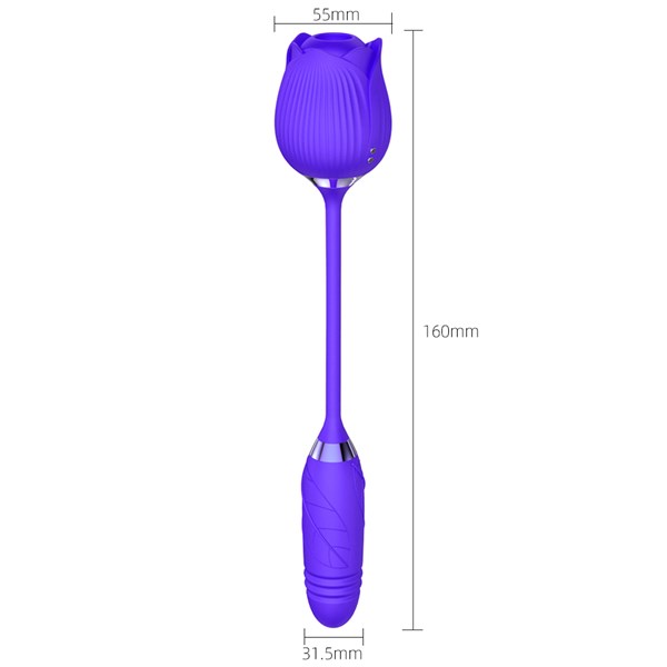 VIBRADOR - RECARREGAVEL - FLOWER SUGADOR - VIBRO E VAI E VEM - VERMELHO