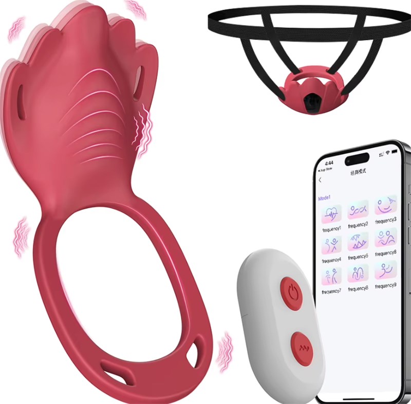 ANEL PENIANO E VIBRADOR DE CALCINHA 2 EM 1 COM CONTROLE REMOTO E APP – RECARREGÁVEL
