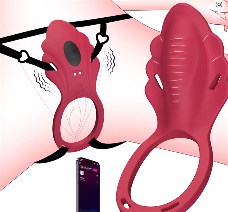 ANEL PENIANO E VIBRADOR DE CALCINHA 2 EM 1 COM CONTROLE REMOTO E APP – RECARREGÁVEL
