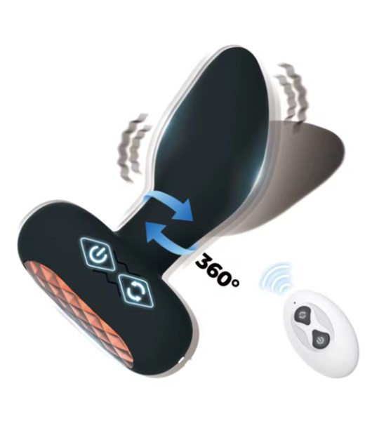 PLUG ANAL / PROSTATA - POWER ROTATION 360° - PRETO