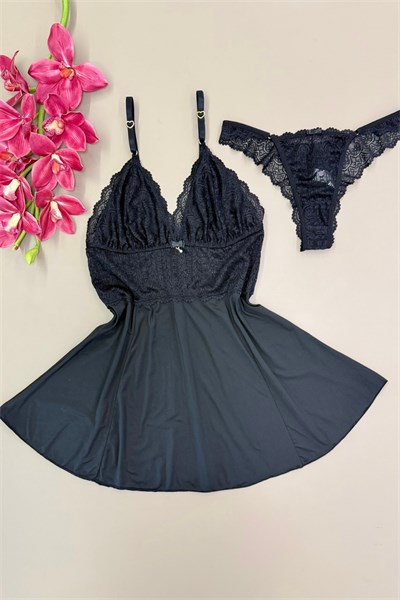 CAMISOLA VERONA – 2 PEÇAS - PRETO