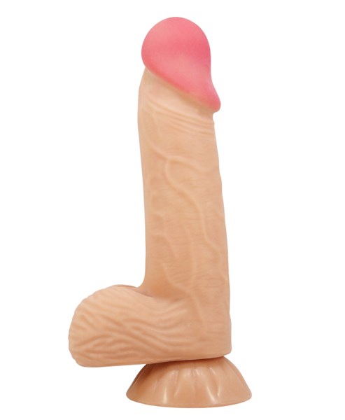 PROTESE MASTURBADORA COM ESCROTO E VENTOSA 8,1" - 20,6X4,4CM - BEGE