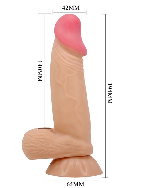 PROTESE MASTURBADORA COM ESCROTO E VENTOSA 7,6" - 19,4X4,2 - BEGE