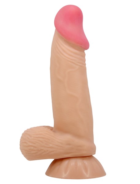PROTESE MASTURBADORA COM ESCROTO E VENTOSA 7,6" - 19,4X4,2 - BEGE