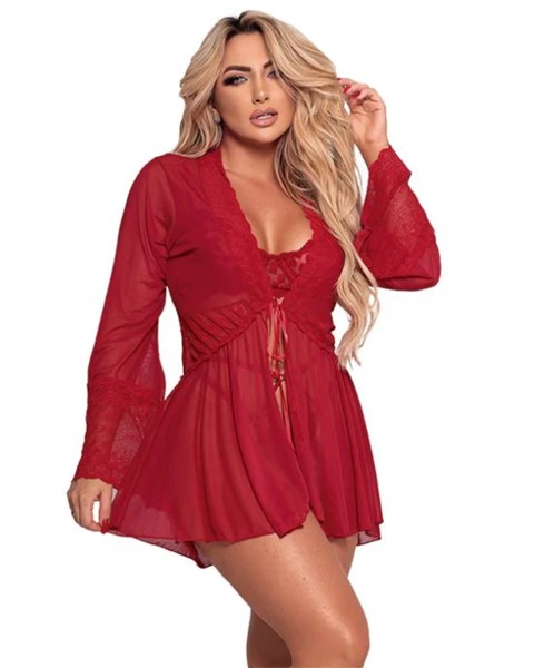 ROBE TULE - APIMENTADA - VERMELHA - TAM UN
