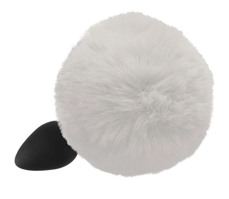 PLUG ANAL - SILICONE - POMPOM - BRANCO - G