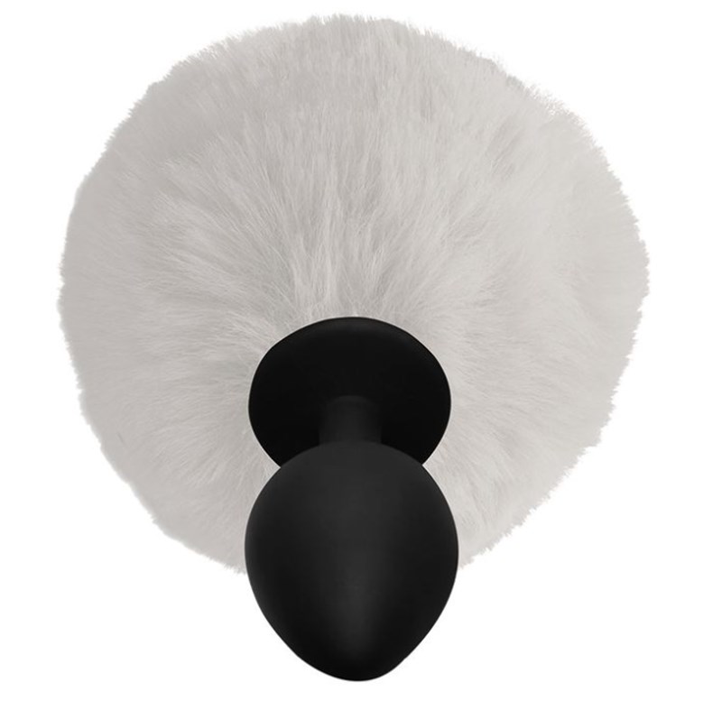 PLUG ANAL - SILICONE - POMPOM - BRANCO - G