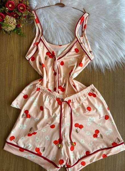 PIJAMA CURTO CEREJEIRA – 2 PEÇAS - SALMAO