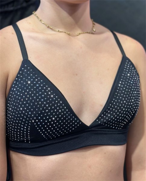 TOP VALENTINA - PRETO COM PEDRARIAS - TAM UN