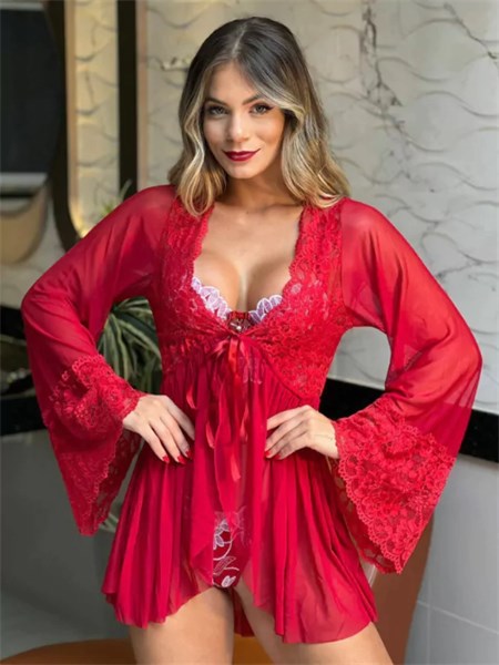 ROBE TULE - ANGELICA - VERMELHO - TAM UN