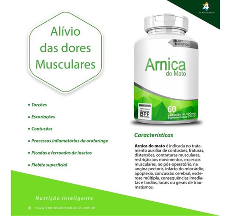 ARNICA  60 CAPSULAS 500MG SMART NUTRITION