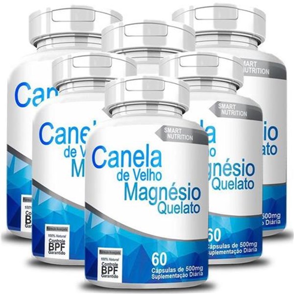 CANELA DE VELHO COM MAGNESIO QUELATO 500MG 60 CAPS SMART NUTRITION