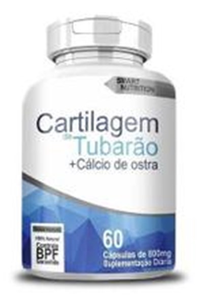 CARTILAGEM DE TUBARAO  COM CALCIO DE OSTRAS 800MG 60CAPS SMART NUTRITION