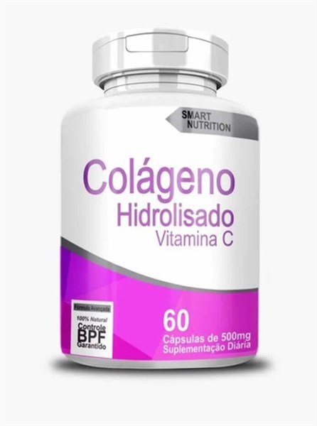 COLAGENO HIDROLISADO C/ VITAMINA C 60 CAPSULAS 500MG SMART NUTRITION