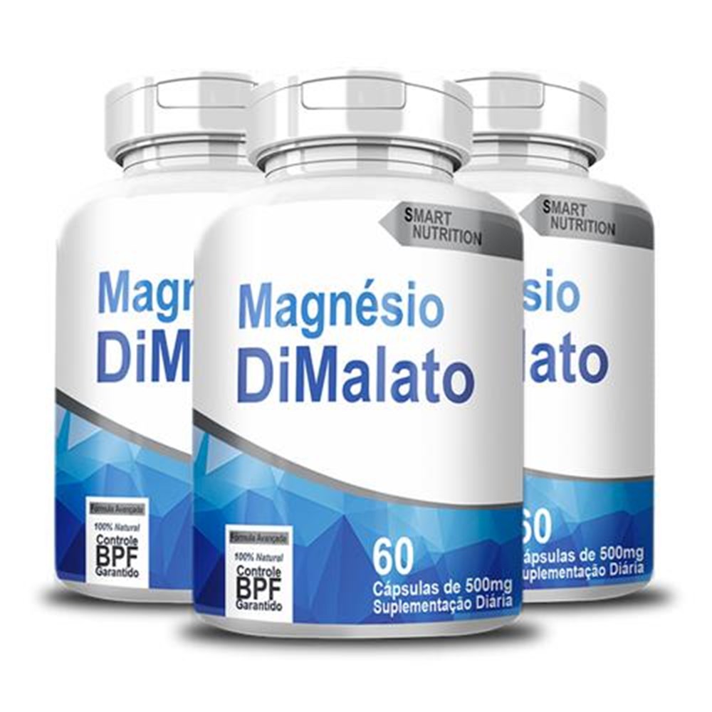 MAGNESIO DIMALATO 60 CAPSULAS 500MG SMART NUTRITION - Meu Lado Natureba