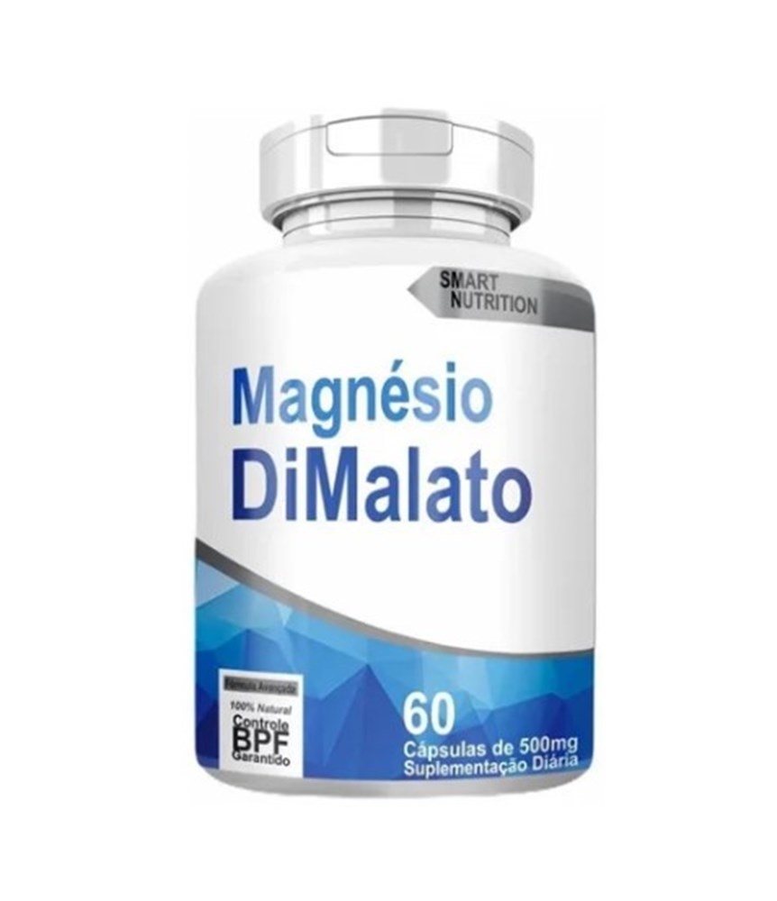 MAGNESIO DIMALATO 60 CAPSULAS 500MG SMART NUTRITION - Meu Lado Natureba