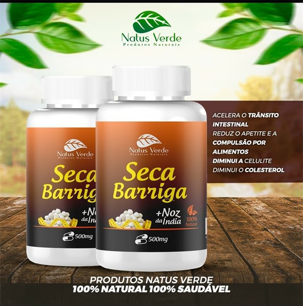 SECA BARRIGA COM NOZ DA INDIA 500MG 60CAPS NATUS VERDE