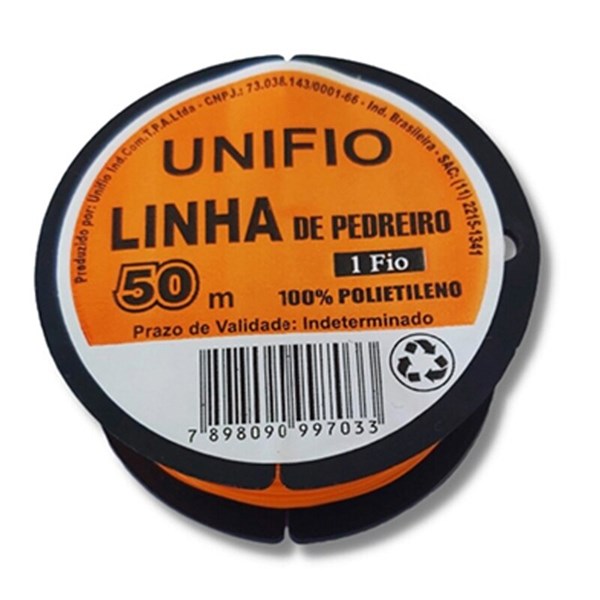 LINHA DE PEDREIRO LISA LARANJA 100MT - UNIFIO