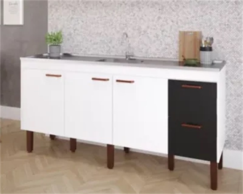 BALCAO COZ. SLIM 1,94 MT BRANCO/PRETO - MGM