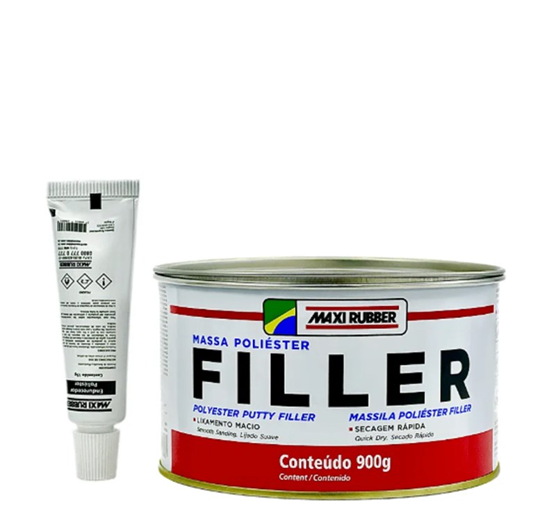 MASSA POLIESTER FILLER 900G - MAXI RUBBER