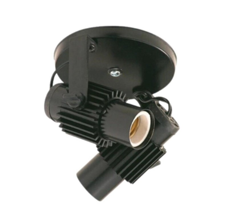 SPOT 2 LAMPADA PRETO E27 - JR ILUMINACAO