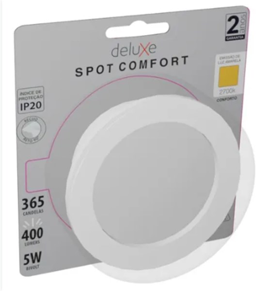 SPOT LED REDONDO COMFORT BRANCO 5W 6500K - AVANT