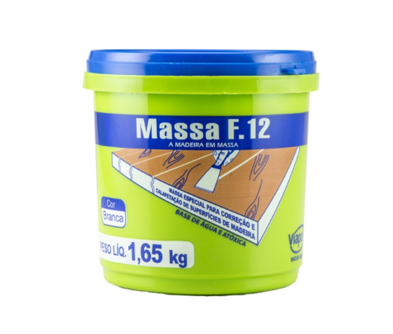 MASSA P/MADEIRA BASE ACR BRANCO. F12 BRANCA 1,65KG - VIAPOL